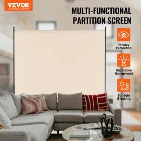6ft Room Divider Single Panel Fabric Room Screen til Office