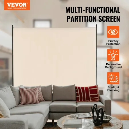 6ft Room Divider Single Panel Fabric Room Screen til Office