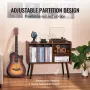 Record Player Stand, Turntable Stand Holds Up to 220 Albums, Vintage Vinyl Record Cabinet with Removable Shelves, Record Player 