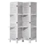 Wood Room Divider, 4 Panel Wood Folding Privacy Screen, 66.9 Inches Tall Indoor Louvered Partition Divider, Portable Decoration 
