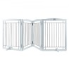Free Standing Dog Gate 32x96.5 inch Freestanding Pet Gate Foldable White