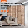 Wood Room Divider, 6 Panel Wood Folding Privacy Screen, 66.9 Inches Tall Indoor Louvered Partition Divider, Portable Decoration 