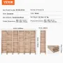 Wood Room Divider, 6 Panel Wood Folding Privacy Screen, 66.9 Inches Tall Indoor Louvered Partition Divider, Portable Decoration 