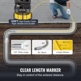 512HZ Sonde 8/5" and 1/4-20" Connectors Rigid Drain Locator for Locating & Detecting Small Sewer & Pipelines, Silver"