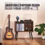 Record Player Stand, Turntable Stand Holds Up to 100 Albums, Vintage Vinyl Record Cabinet with Removable Shelves, Record Player 
