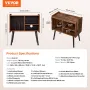 Record Player Stand 2-lags træplade Stand 3 Cabinets Black &