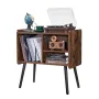 Record Player Stand, Turntable Stand Holds Up to 100 Albums, Vintage Vinyl Record Cabinet with Removable Shelves, Record Player 