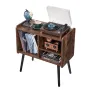 Record Player Stand, Turntable Stand Holds Up to 100 Albums, Vintage Vinyl Record Cabinet with Removable Shelves, Record Player 