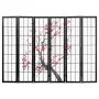 Room Divider, 6 Panel Japanese Room Divider Screen, Wood Folding Privacy Screen Indoor, Japanese Partition Portable Decoration D