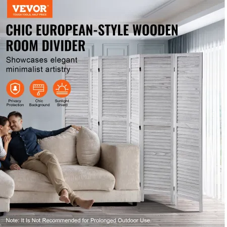 Trærumsdelere træ privatlivsskærm 6 panelrumsseparationsdelere