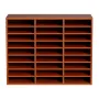 27 Compartments Wood Literature Organizer, Adjustable Shelves, Medium Density Fiberboard Mail Center, Office Home School Storage