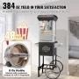 Popcorn Popper Machine med Cart Popcorn Maker 850W 8 oz 48