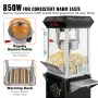 Popcorn Maker with Cart, 850W Popcorn Popper Machine, 8 Oz Kettle Makes 48 Cups per Batch, Popcorn Maker Equipped with Tempered 