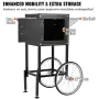 Popcorn Maker with Cart, 850W Popcorn Popper Machine, 8 Oz Kettle Makes 48 Cups per Batch, Popcorn Maker Equipped with Tempered 