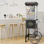 Popcorn Maker with Cart, 850W Popcorn Popper Machine, 8 Oz Kettle Makes 48 Cups per Batch, Popcorn Maker Equipped with Tempered 