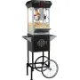 Popcorn Maker with Cart, 850W Popcorn Popper Machine, 8 Oz Kettle Makes 48 Cups per Batch, Popcorn Maker Equipped with Tempered 
