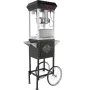 Popcorn Maker with Cart, 850W Popcorn Popper Machine, 8 Oz Kettle Makes 48 Cups per Batch, Popcorn Maker Equipped with Tempered 