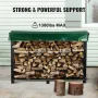 Firewood Log Rack, 2.44 m Firewood Rack Outdoor, Black Firewood Rack Stand, Steel Outdoor Wood Rack, Firewood Log Holder with Lo