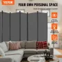 Room divider 6 paneler stofrum privatlivsskærm til kontor