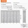 Wood Room Divider, 6 Panel Wood Folding Privacy Screen, 66.9 Inches Tall Indoor Carved Partition Divider, Portable Decoration Sc