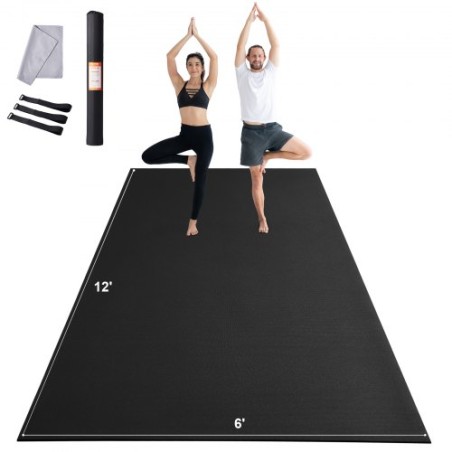 Exercise Mat Non Slip Yoga Mat Gym Fitness Pilate Workout Mat (12x6ft)