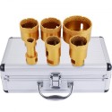 Diamond Holesaw Set 6 PCS Diamond Drill Bits Set with 20mm-68mm Diamond Drill Bits for Ceramic Tile Marble