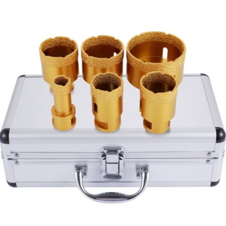 Diamond Holesaw Set 6 PCS Diamond Drill Bits Set med 20mm-68mm Diamond Drill Bits til keramiske fliser marmor