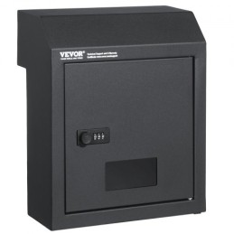 Through The Door Key Drop Box Mailbox with Combination Lock Dark Gray