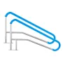 Pool Handrail, 2 PCS 55 x 32 inch Pool Railing, Stainless Steel with Base Plate for Indoor/Outdoor Pools,Swimming Pool Railing f