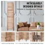Wood Room Divider, 8 Panel Wood Folding Privacy Screen, 66.9 Inches Tall Indoor Louvered Partition Divider, Portable Decoration 