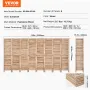 Wood Room Divider, 8 Panel Wood Folding Privacy Screen, 66.9 Inches Tall Indoor Louvered Partition Divider, Portable Decoration 