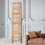 Wood Room Divider, 8 Panel Wood Folding Privacy Screen, 66.9 Inches Tall Indoor Louvered Partition Divider, Portable Decoration 