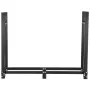 Firewood Log Rack, 2.44 m Firewood Rack Outdoor, Black Firewood Rack Stand, Steel Outdoor Wood Rack, Firewood Log Holder with Lo