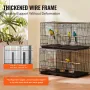 Bird Cage, 18 in, Small Parakeet Cage with Divider, Sturdy Metal Bird Flight Cage, Travel Birdcage with 5 Perches & 4 Feeding Cu