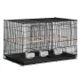 Bird Cage, 18 in, Small Parakeet Cage with Divider, Sturdy Metal Bird Flight Cage, Travel Birdcage with 5 Perches & 4 Feeding Cu