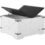 31.5" Farmhouse Coffee Table, Hinged Square Coffee Table with Large Storage Compartment, Wooden Rustic Cocktail Table for Living