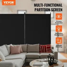 Room Divider 4 Panels Fabric Privacy Screen for Office Bedroom Black