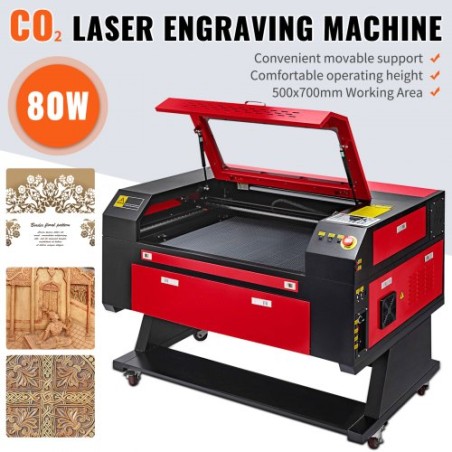 80W Laser Engraver 500x700mm Laser Engraving Cutting Machine CO2 Laser Engraver USB Interface for DIY Engraving