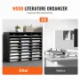 27 Compartments Wood Literature Organizer, Adjustable Shelves, Medium Density Fiberboard Mail Center, Office Home School Storage