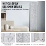 Wood Room Divider, 4 Panel Wood Folding Privacy Screen, 66.9 Inches Tall Indoor Carved Wooden Partition, Portable Decoration Scr
