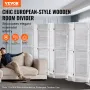 Wood Room Divider, 8 Panel Wood Folding Privacy Screen, 66.9 Inches Tall Indoor Louvered Wooden Partition, Portable Decoration S