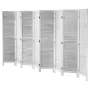 Wood Room Divider, 8 Panel Wood Folding Privacy Screen, 66.9 Inches Tall Indoor Louvered Wooden Partition, Portable Decoration S