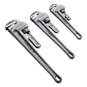 3PCS Aluminum Straight Pipe Wrench Set 10/14/18 in Plumbing Wrench CRV Jaw