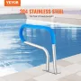 Poolgelænder 32 x 23 tommer rustfrit stål med bundplade til