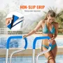 Pool Handrail, 32 x 23 inch Pool Railing, Stainless Steel with Base Plate for Indoor/Outdoor Pools,Swimming Pool Safety Railing 