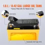 689 bar(10,000PSI) Air Hydraulic Pump, 1.6 L(0.42 Gal) Reservoir, NPT 9.5mm(3/8 In) Oil Outlet, NPT 6.4mm(1/4 In) Inlet, Aluminu