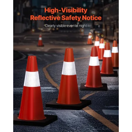 Sikkerhedskegler Trafikkegler 18 "Orange Reflekterende kraver