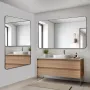 Wall Mounted Makeup Mirror, 0.15" Thick, 30" x 55" Mirror with Aluminium Alloy Frame & Explosion-Proof Film, Scratch-Resistant M