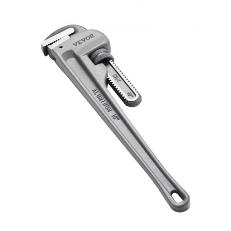 Aluminum Straight Pipe Wrench 18 in Adjustable Plumbing Wrench CRV Jaw