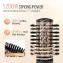 Rotating Hair Dryer Brush, Ionic Hot Air Styling Brush Set with 3 Ceramic Coated Head (1.6", 2", 2"), 4 in 1 Hair Dryer Styler a